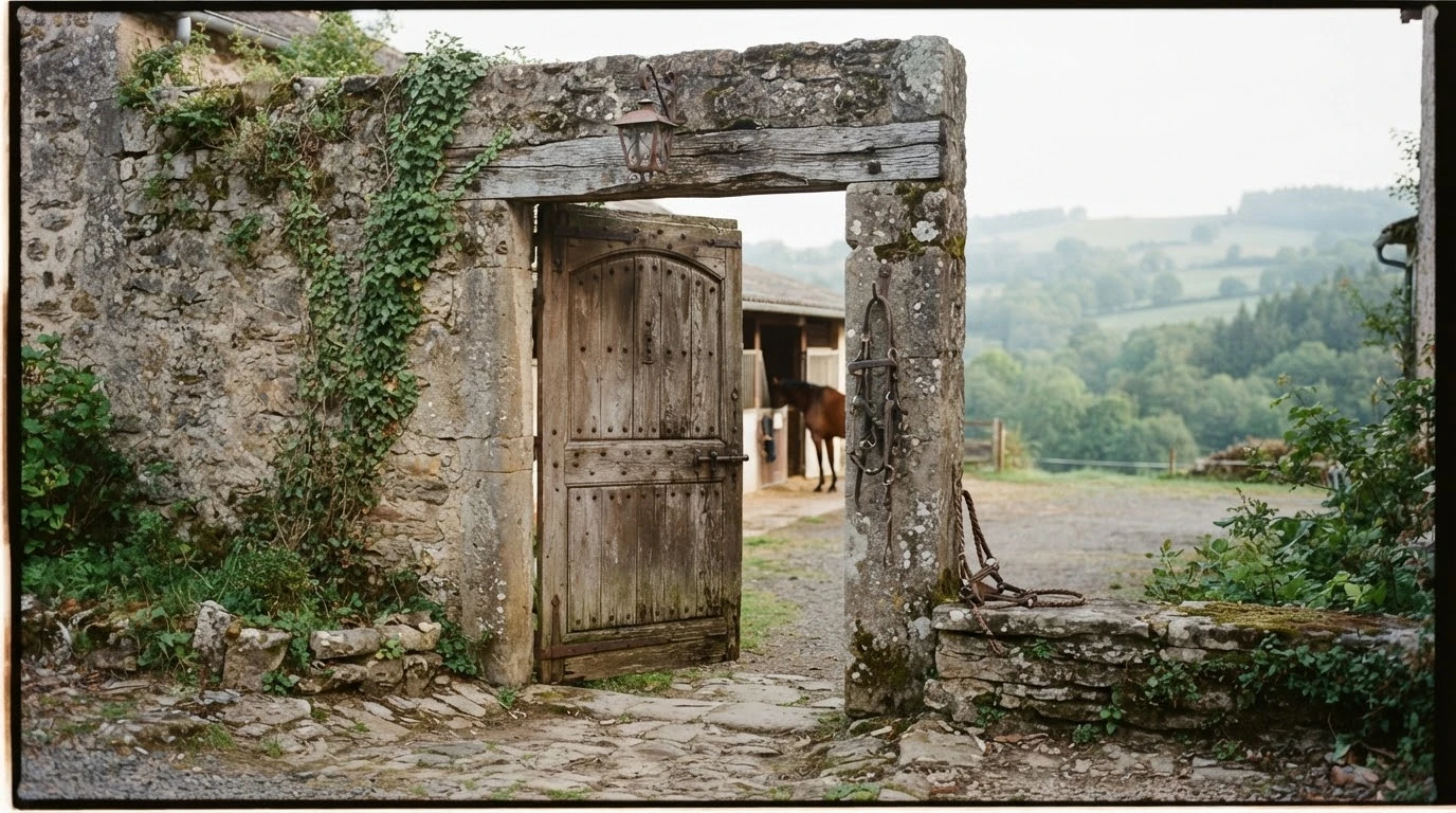 Entrée du Le domaine de Nabou, centre équestre à Blot-l'Église