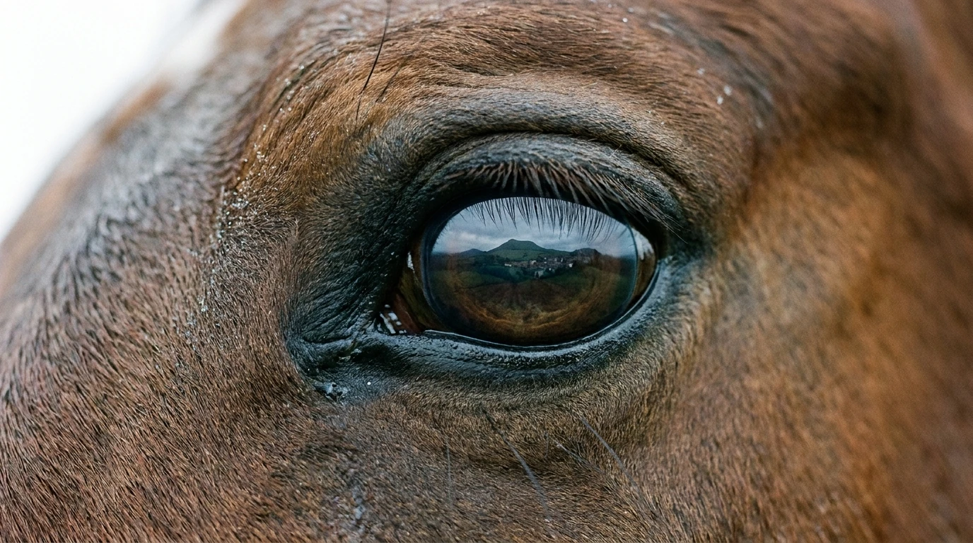Un regard de cheval au Le domaine de Nabou, Blot-l'Église